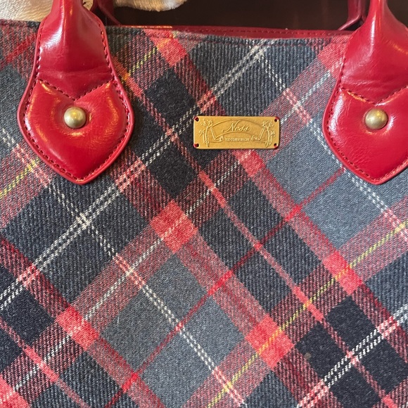 NESS Red Plaid Handbag Edinburgh - Picture 4 of 9